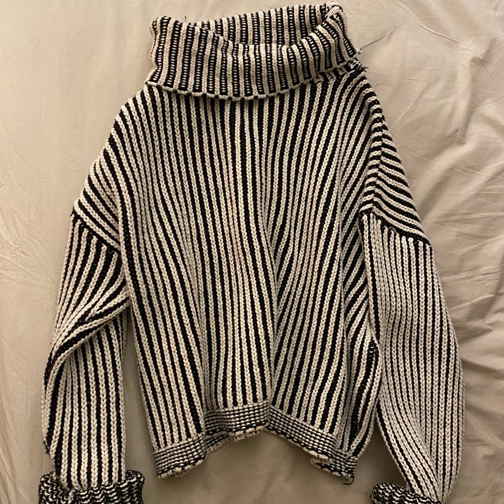 black and white sweater